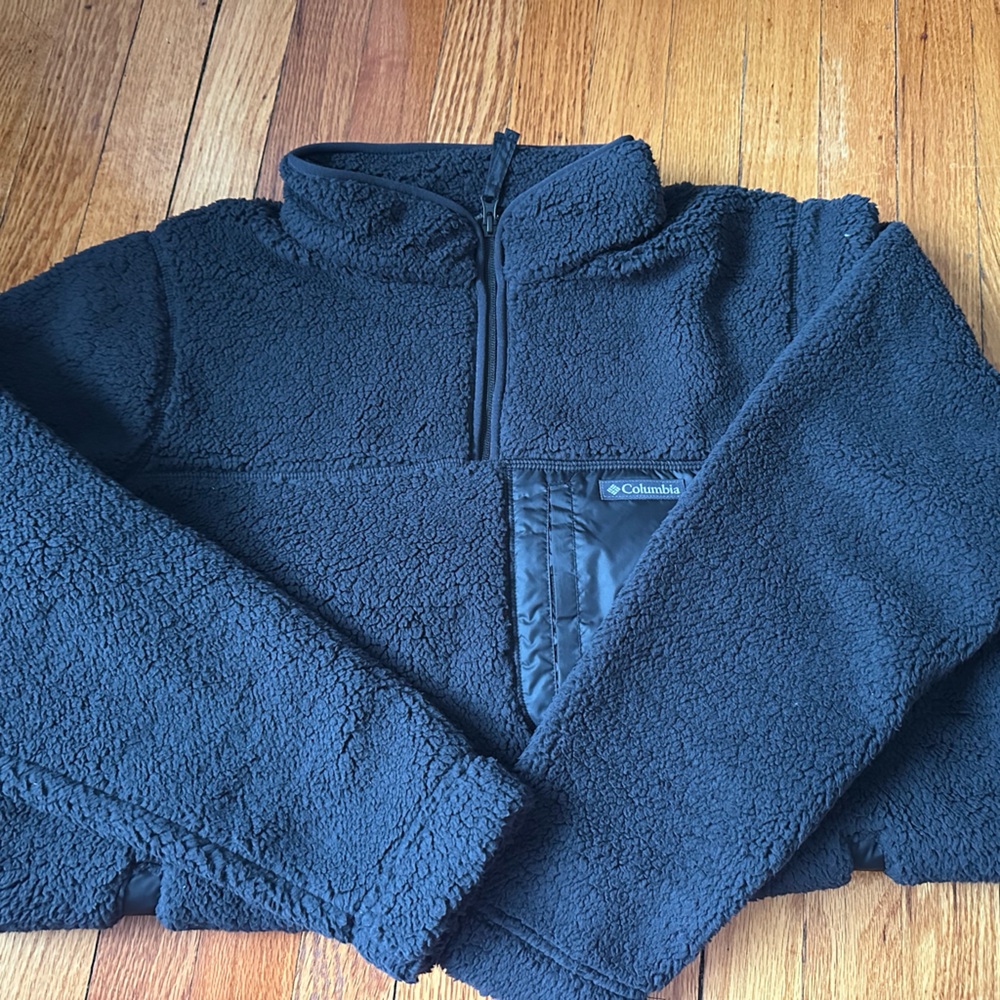 Columbia Black Fleece Quarter Zip Jacket